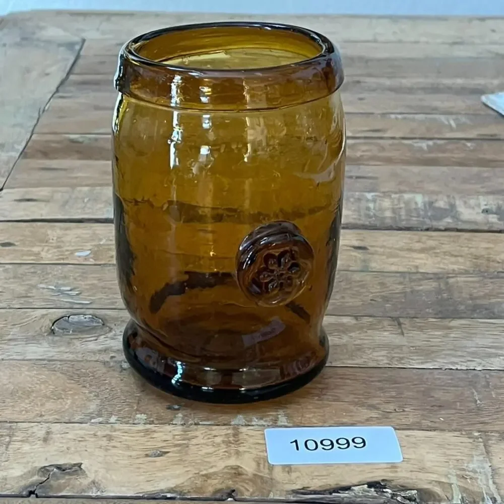 Vintage Art Glass Amber Colored Glass Vase 5.75